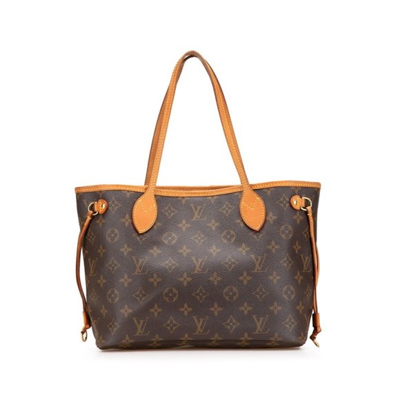 Louis Vuitton Monogram Neverfull PM Handbag Tote Bag M40155 Brown Leather Wom... - Picture 1 of 11
